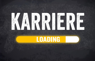 Tafel, Kreidetafel mit Neuer Job, Karriere, Erfolg mit Ladebalken