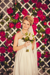 portrait of a sweet bride indoor