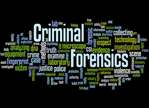 Criminal Forensics, Word Cloud Concept 6