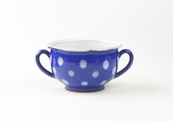 polka dot blue soup bowl