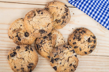 cookies with chocolate on a table