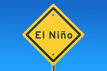 el nino road sign - obrazy, fototapety, plakaty