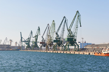 Fototapeta na wymiar Varna, Bulgaria - February 07, 2016: Port in the city