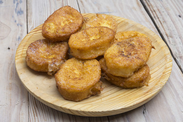 French toasts. Traditional Spanish torrijas