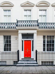 Facade of old house in London. England, UK