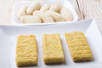 raw croquettes frish to fry in pan or in fryer