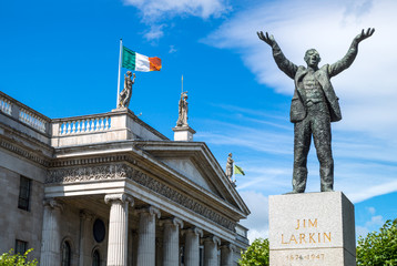 Ireland, Dublin, O'Connel street, the Jim Larkin monument