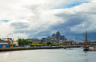 Fototapeta na wymiar Ireland, Dublin, the North Wall quay, view of the Finanacial Center palaces