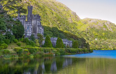 Calway, Ireland, Connemara area, the Kylemore abbey on the Pollacappul lake