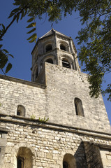 Bell tower of Saint Michel Church of La Garde - Adhemar, Auvergne, Alpes, Rhone,France