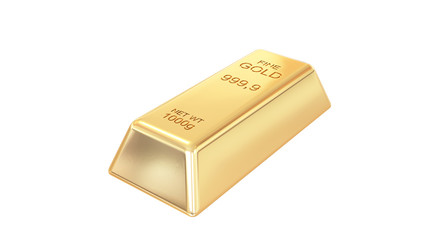 Golden bars isolated