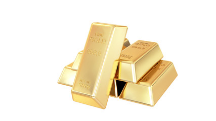 Golden bars isolated