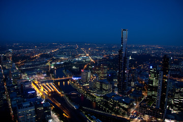 Obraz na płótnie Canvas Melbourne skyline at night