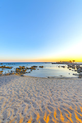 Amazing sunset at Kedrodasos beach in Crete, Greece