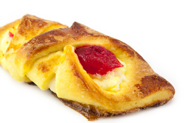 Tasty and fresh cookies isolated on white background