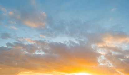 Fototapeta na wymiar Clouds in a blue sky in winter