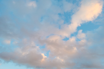 Clouds in a blue sky in winter