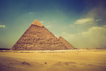 Fototapeta na wymiar View of the Giza Pyramids. Egypt. Cairo.