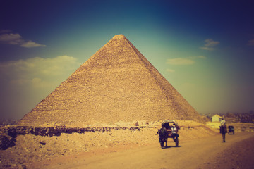 View of the Giza Pyramids. Egypt. Cairo.