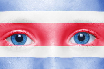 human's face with costa rica flag