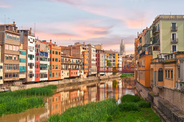 Spain. Girona. View from the Bridge