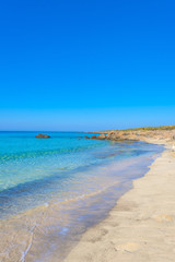 Fototapeta na wymiar Turquoise sea water at Kedrodasos beach, Crete