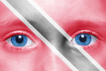 human's face with trinidad and tobago flag