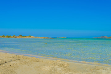 Fototapeta na wymiar Elafonisi, one of the most famous beaches in the world, Crete, G