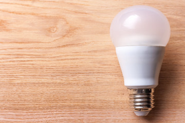 LED Lamp on Wooden table