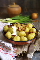 Potato dumplings - traditional dish of belorussian and polish cu