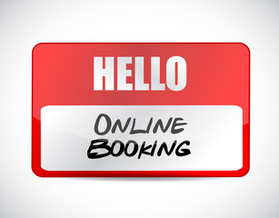 online booking name tag sign concept