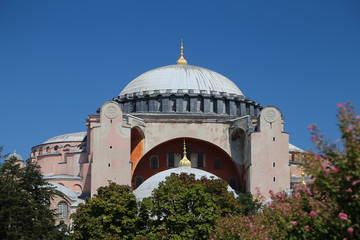 Fototapeta na wymiar Hagia Sophia museum in Istanbul City, Turkey
