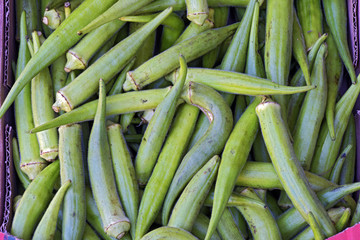 Okra available for sale in street market