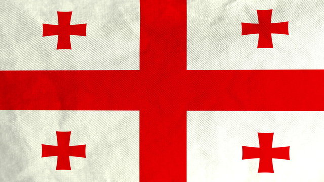 Georgian flag waving in the wind (full frame footage in 4K UHD resolution).