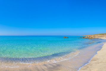 Turquoise sea water at Kedrodasos beach, Crete