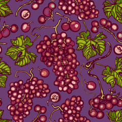 Seamless pattern with grapes.
