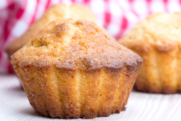 muffins on a wooden table