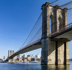 Afwasbaar Fotobehang Brooklyn Bridge Brooklyn Bridge gezien vanuit Manhattan, New York City