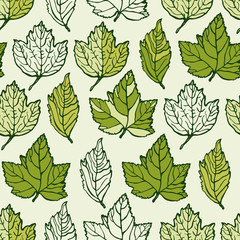 Fototapeta premium Seamless pattern with leaves. Wallpaper. Wrapping. Cover.