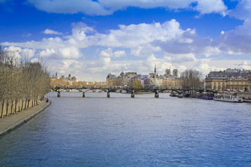 Fototapeta premium Paris, France, February 9, 2016: river Sena in Paris, France