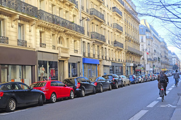 Paris, France, February 9, 2016: cars on a parking in Paris, France - 102966126