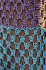 knit pattern mosaic on tree
