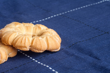 Baking, sweet biscuits and sprinkled with sweet sugar.