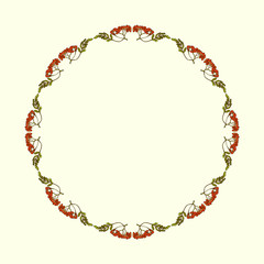 Frame for your design with berries of mountain ash.