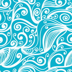 Fototapeta na wymiar Sea waves. Seamless pattern.