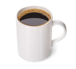 Cup of coffee isolated on white
