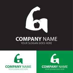 Strong arm with apple icon