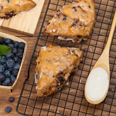 Blueberry Pastry Scones. Selective focus.