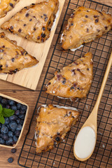 Blueberry Pastry Scones. Selective focus.