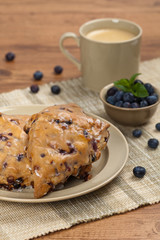Blueberry Pastry Scones. Selective focus.